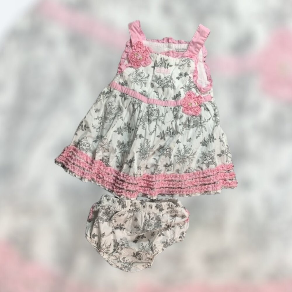 Calvin Klein Infant Size 6-9 Months Dress and Diaper Cover